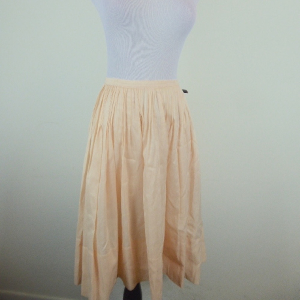 Robert Rodriguez pink peach silk full midi skirt mini pleat M